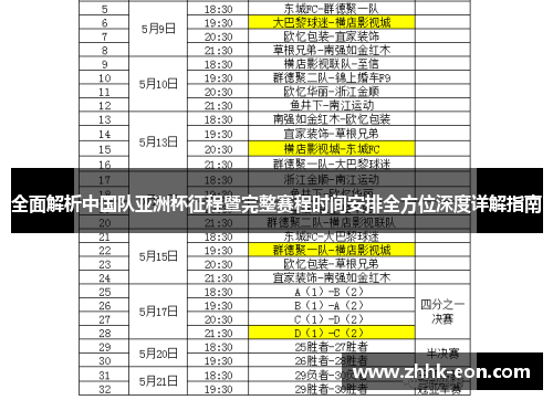 全面解析中国队亚洲杯征程暨完整赛程时间安排全方位深度详解指南 全面解析中国队亚洲杯征程暨完整赛程时间安排全方位深度详解指南